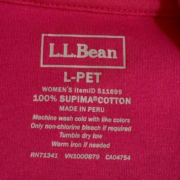 L.L. Bean Front Cardigan womens size Petite Large pima cotton open with pockets - Picture 5 of 11
